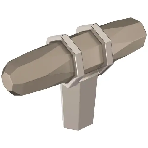 London 2-1/2 in (64 mm) Length Satin Nickel/Polished Chrome Cabinet Knob London 2-1/2 in (64 mm) Length Satin Nickel/Polished Chrome Cabinet Knob