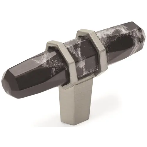 Carrione 2-1/2 in (64 mm) Length Marble Black/Satin Nickel Cabinet Knob Carrione 2-1/2 in (64 mm) Length Marble Black/Satin Nickel Cabinet Knob