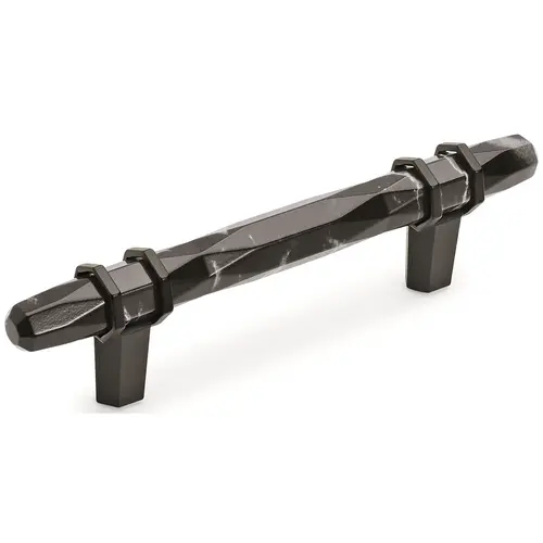 Carrione 3-3/4 in (96 mm) Center-to-Center Marble Black/Black Bronze Cabinet Pull Carrione 3-3/4 in (96 mm) Center-to-Center Marble Black/Black Bronze Cabinet Pull