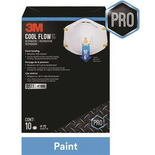 TEKK Protection 8511PB1-A/8511 Disposable Valved Respirator Mask, N95 Filter Class, 95 % Filter Efficiency White - pack of 10 TEKK Protection 8511PB1-A/8511 Disposable Valved Respirator Mask, N95 Filter Class, 95 % Filter Efficiency White - pack of 10