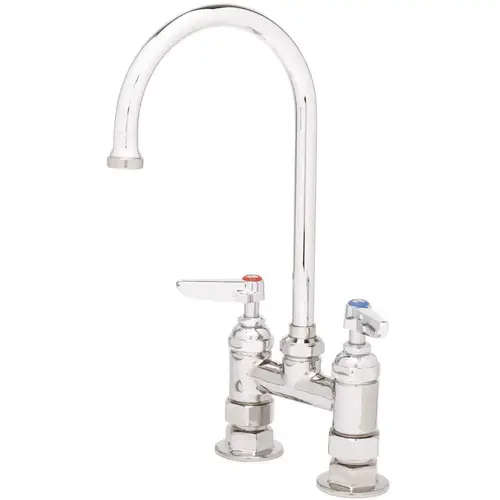 4 in. Centerset Double Pantry Faucet Deck Mount Swivel Gooseneck Chrome 4 in. Centerset Double Pantry Faucet Deck Mount Swivel Gooseneck Chrome