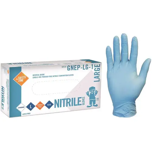 Medium Thick Blue Nitrile Exam Gloves Bulk (Pack of 100)