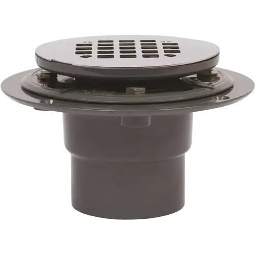 PVC Shower Drain with Round Stainless Steel Strainer White PVC Shower Drain with Round Stainless Steel Strainer White