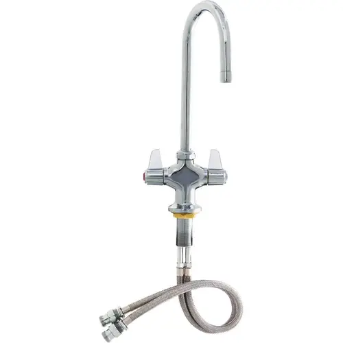 2-Handle Standard Kitchen Faucet with Commercial Features in Chrome