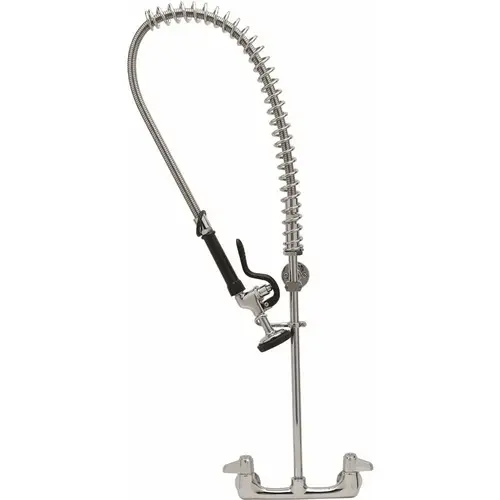 Two-Handle Pull-Down Sprayer Kitchen Faucet with Wall Bracket in Polished Chrome