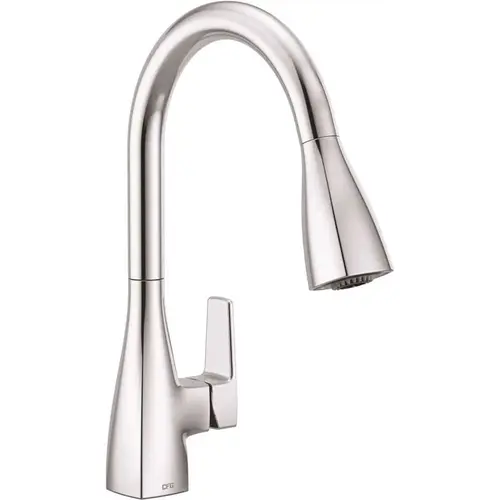 CLEVELAND FAUCET GROUP Slate Single-Handle Pull-Down Sprayer Kitchen Faucet with Deck Plate in Chrome CLEVELAND FAUCET GROUP Slate Single-Handle Pull-Down Sprayer Kitchen Faucet with Deck Plate in Chrome