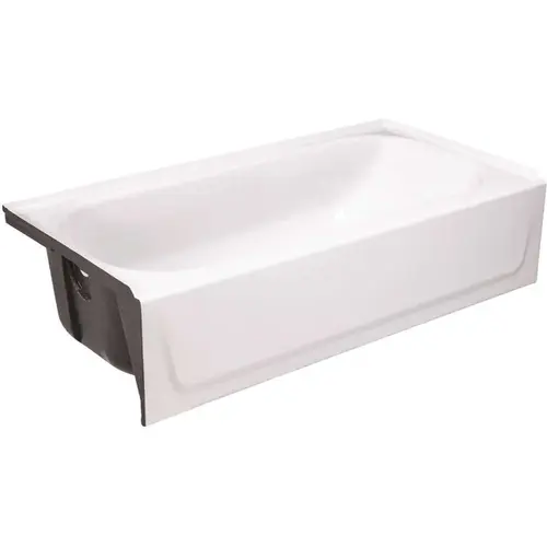 Bootzcast 60 in. Left Drain Rectangular Alcove Soaking Bathtub in White Bootzcast 60 in. Left Drain Rectangular Alcove Soaking Bathtub in White