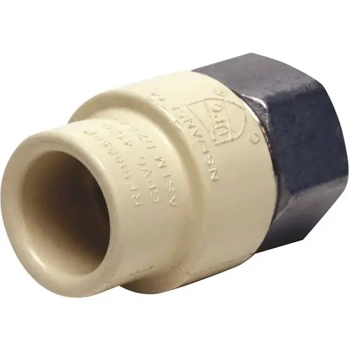 1/2 in. x 1/2 in. CPVC CTS Slip Stainless Steel FPT Adapter 1/2 in. x 1/2 in. CPVC CTS Slip Stainless Steel FPT Adapter