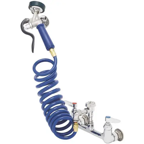 T&S BRASS 2-Handle Faucet with Pet Grooming Spray Valve in Chrome