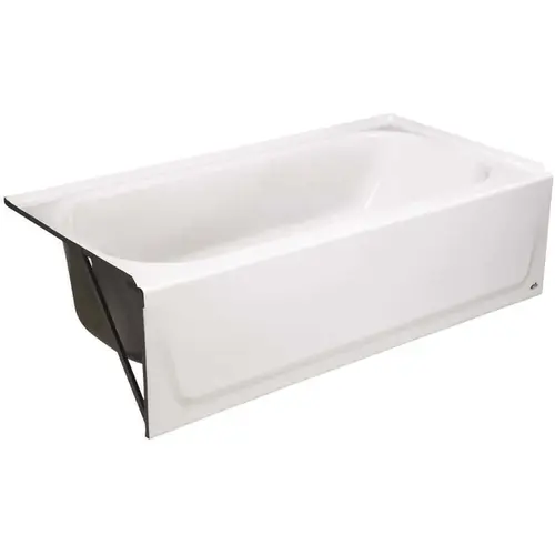 Maui 60 in. Left Drain Rectangular Alcove Soaking Bathtub in White