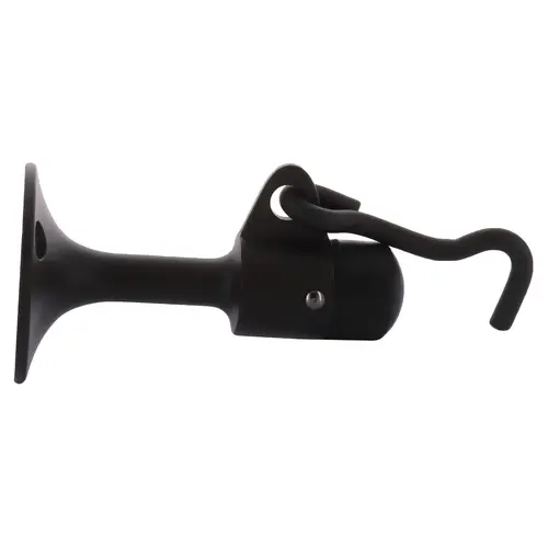 Dark Bronze Wall Mounted Heavy-Duty Door Stop With Hook And Holder, Brass Diecast Material, 3-9/16" Projection, Dark Bronze Finish Dark Bronze Wall Mounted Heavy-Duty Door Stop With Hook And Holder, Brass Diecast Material, 3-9/16" Projection, Dark Bronze Finish