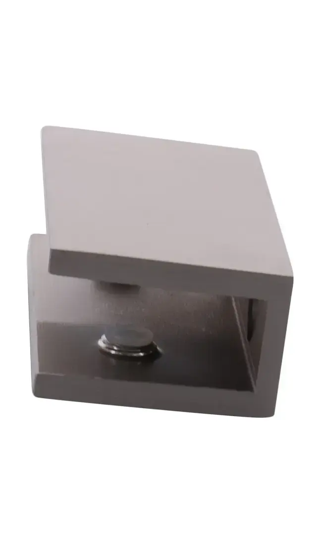 4-Pack Non-Magnetic Glass Door Clamps - For 3-6mm Thick Glass Or Acrylic, Chrome/Black, Showcase Cabinet Latches