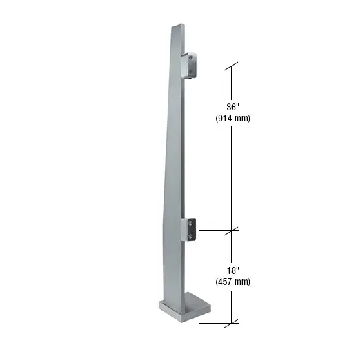 60" Klarity Brushed Stainless Steel Left End Post 60" Klarity Brushed Stainless Steel Left End Post