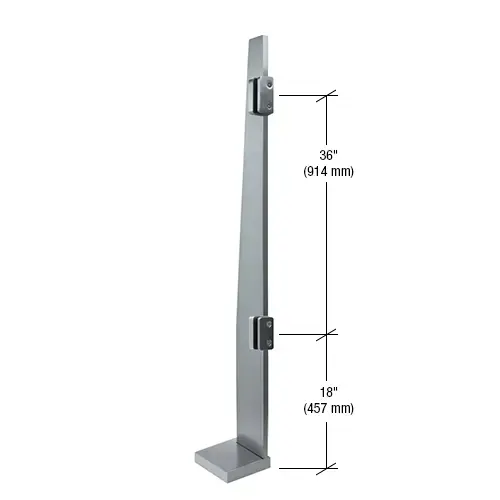 60" Klarity Brushed Stainless Steel Right End Post 60" Klarity Brushed Stainless Steel Right End Post