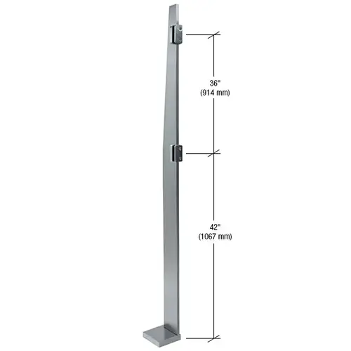 84" Klarity Brushed Stainless Steel Right End Post 84" Klarity Brushed Stainless Steel Right End Post