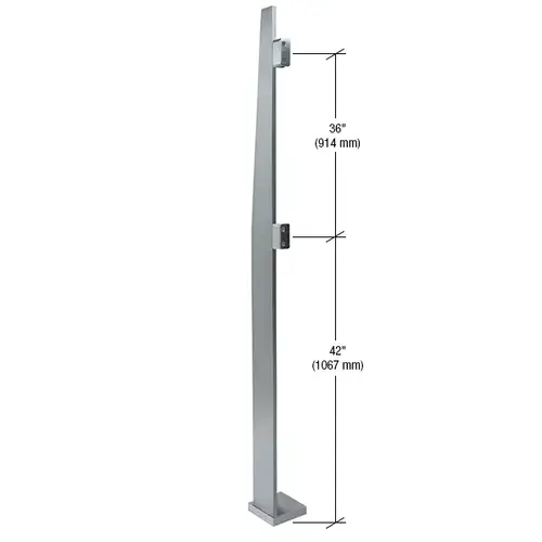 84" Klarity Brushed Stainless Steel Left End Post 84" Klarity Brushed Stainless Steel Left End Post