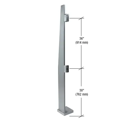 72" Klarity Brushed Stainless Steel Left End Post 72" Klarity Brushed Stainless Steel Left End Post