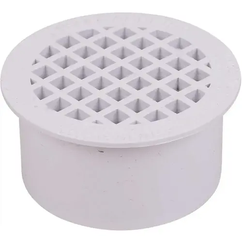 Floor Drain, PVC, For: SCH 40 DWV PVC Pipes White