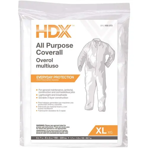 HDX XL All Purpose Painters Coverall White