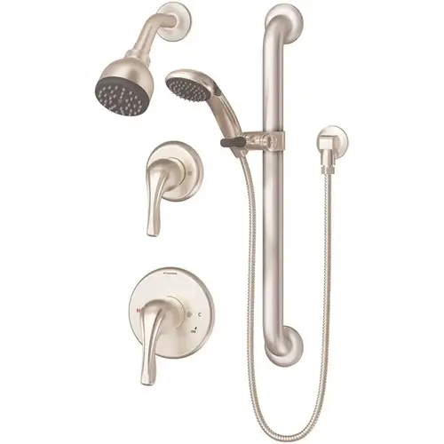 Origins 2-Handle Wall-Mounted Shower Trim Kit with Hand Shower in Satin Nickel (Valves not Included)