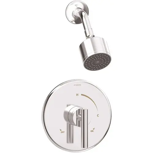 Dia Single Handle 1-Spray Shower Trim with Solid Brass Escutcheon in Polished Chrome - 1.5 GPM (Valve not Included)