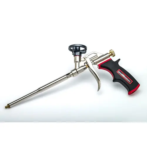 Professional Grade PU Foam Gun PTFE Coated Needle and Can Adaptor, Rubber Coated Handle, Large Brass Adjusting Screw Trigger Lock, Metal Lite Plus Red/Black/Silver Professional Grade PU Foam Gun PTFE Coated Needle and Can Adaptor, Rubber Coated Handle, Large Brass Adjusting Screw Trigger Lock, Metal Lite Plus Red/Black/Silver