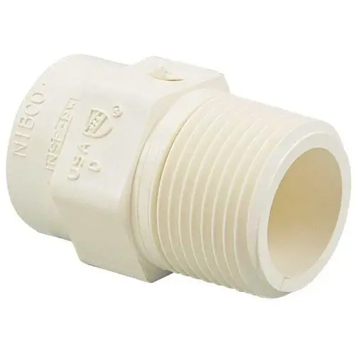 Pipe Adapter, 3/4 in, Slip x MIP, CPVC, SCH 40 Schedule Pipe Adapter, 3/4 in, Slip x MIP, CPVC, SCH 40 Schedule
