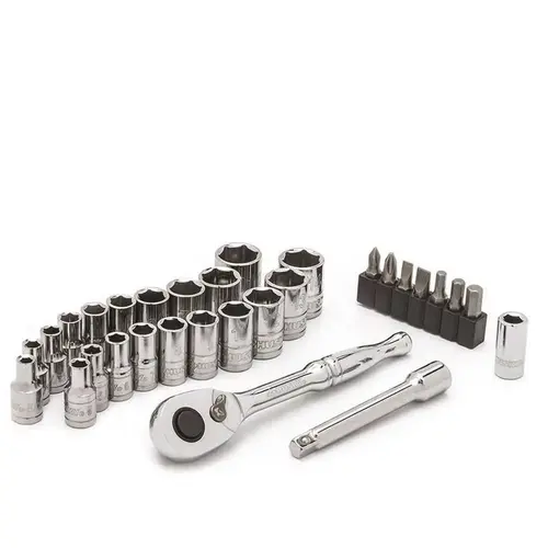 Husky 1/4 in. Drive Ratchet SAE/Metric Socket Set Husky 1/4 in. Drive Ratchet SAE/Metric Socket Set