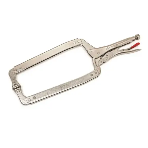 Locking C-Clamp, Swivel Pads, Locking Grip, 18 in Long Silver Locking C-Clamp, Swivel Pads, Locking Grip, 18 in Long Silver