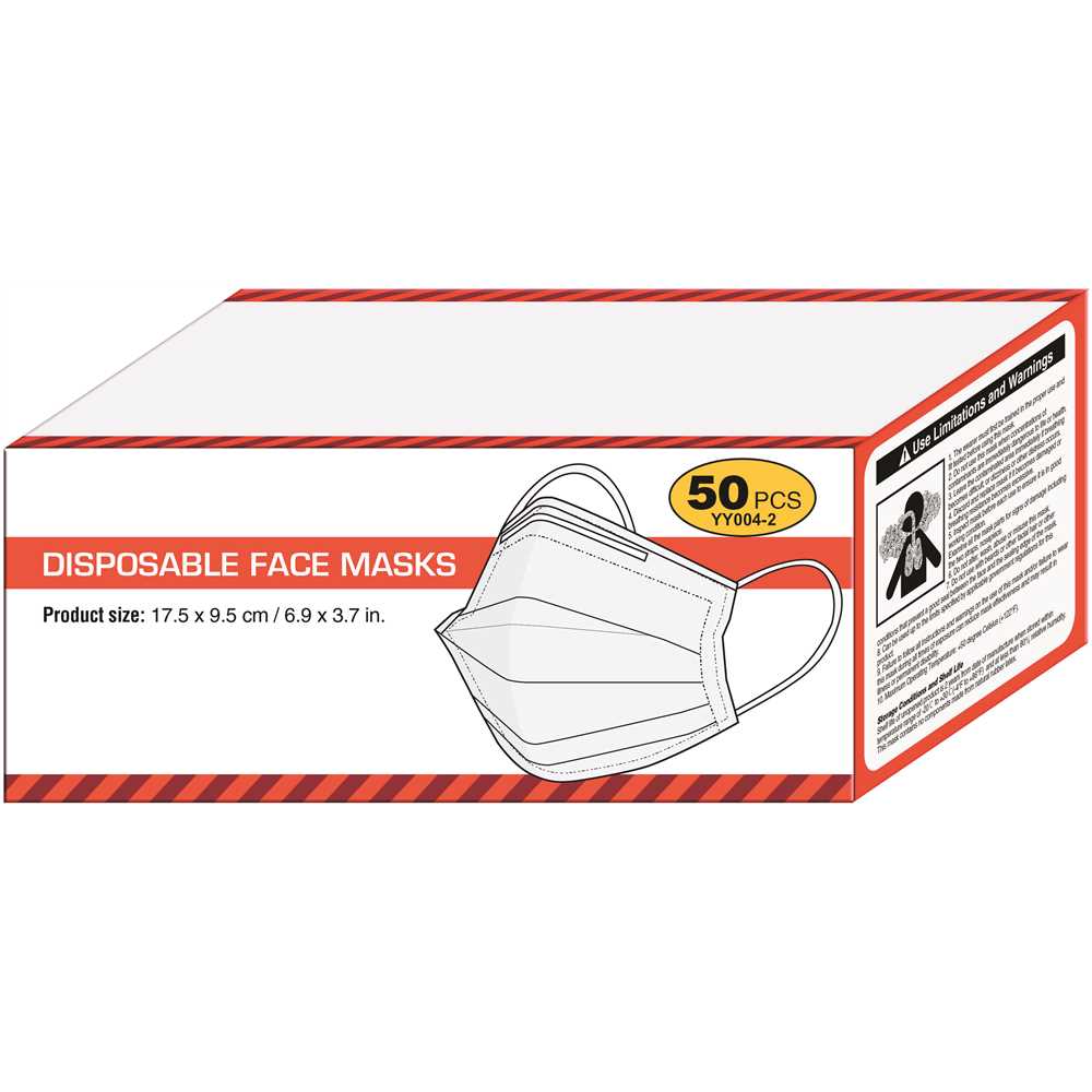 Great Star YY004-2 GS Non-Surgical/Non-Medical Disposable Mask blue and white - pack of 50