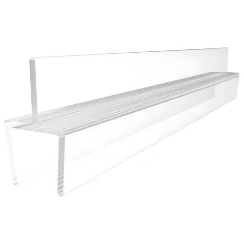 One-Piece Bottom Rail With Clear Wipe for 3/8" Glass - 95" Stock Length