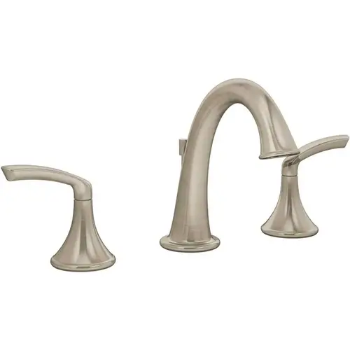 Minimalist 8 in. Widespread 2-Handle Bathroom Faucet with Drain Assembly in Brushed Nickel Minimalist 8 in. Widespread 2-Handle Bathroom Faucet with Drain Assembly in Brushed Nickel