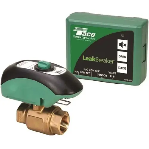 Leakbreaker 3/4 in. NPT Shut-Off Valve for Water Heater Green