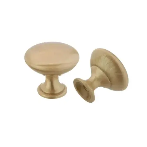 1-1/16" Diecast Mushroom Cabinet Knob Satin Brass Finish