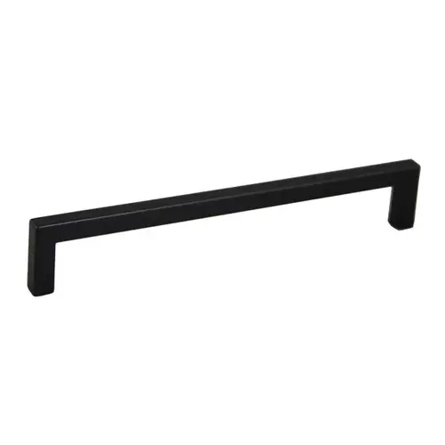 8" Modern Square Cabinet Pull with 7-1/2" Center to Center Matt Black Finish