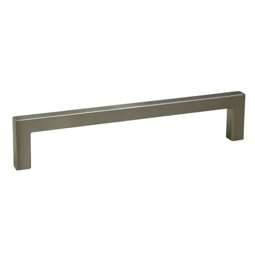 6-3/8" Modern Square Cabinet Pull with 6-3/10" Center to Center Satin Nickel Finish 6-3/8" Modern Square Cabinet Pull with 6-3/10" Center to Center Satin Nickel Finish