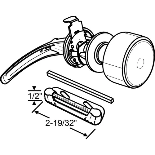 Knob Latch Set Aluminum fits Doors 1 To 1-1/4in Thick 1-1/4in Diameter Hole Knob Latch Set Aluminum fits Doors 1 To 1-1/4in Thick 1-1/4in Diameter Hole
