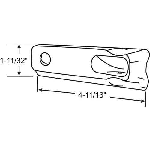 Brixwell LH Pella Integrated Crank Cover White with 4-11/16" Length, 1-11/32" Height, Curved Contour Housing, Side Opening and Integrated Profile Form