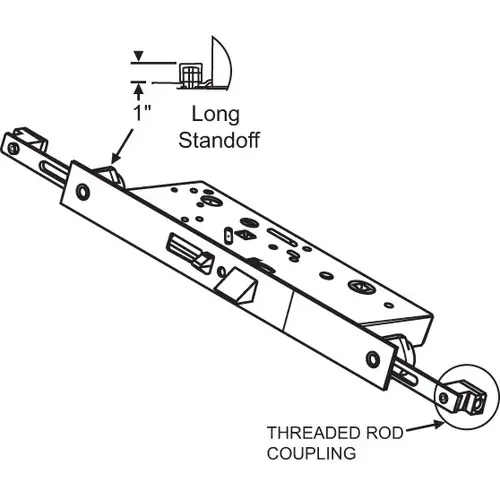 Concealed Active Multipoint swing Door Lock System 2-3/8in Backset For 1/4-20 coupling Thread Rods Concealed Active Multipoint swing Door Lock System 2-3/8in Backset For 1/4-20 coupling Thread Rods