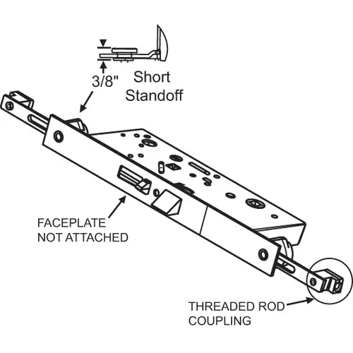 Concealed Active Multipoint lock System 2-3/8in Backset for 5/16-18 Coupling Thread rods W/short Stand No F/plate Concealed Active Multipoint lock System 2-3/8in Backset for 5/16-18 Coupling Thread rods W/short Stand No F/plate