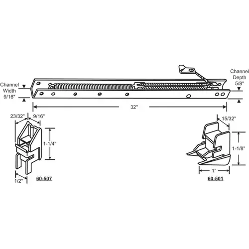 32in Window Channel Balance 28 To 32 Lbs Sash Weight hwB-Ss533-5/8B-3150 60-501a And 60-507a Attached 32in Window Channel Balance 28 To 32 Lbs Sash Weight hwB-Ss533-5/8B-3150 60-501a And 60-507a Attached
