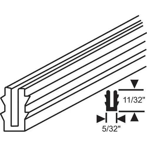 Gray Vinyl Glazing Channel 9/32in Channel Depth 100 Foot Roll Gray Vinyl Glazing Channel 9/32in Channel Depth 100 Foot Roll