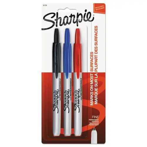 Retractable Permanent Marker, Fine Lead/Tip, Assorted Lead/Tip - pack of 3 Retractable Permanent Marker, Fine Lead/Tip, Assorted Lead/Tip - pack of 3