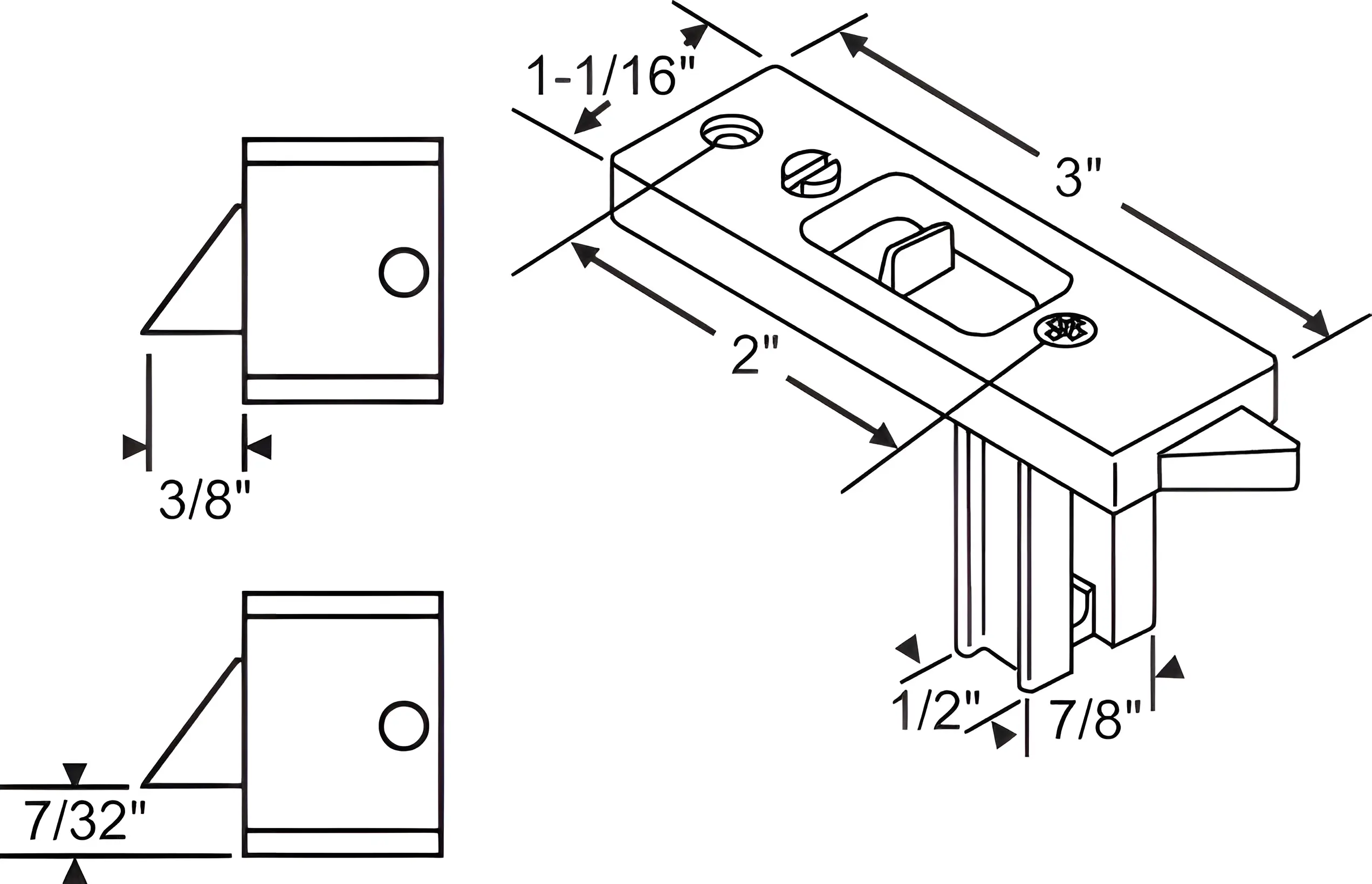Brixwell White Tilt Latch Assembly left And Right Handed 900-16378wa