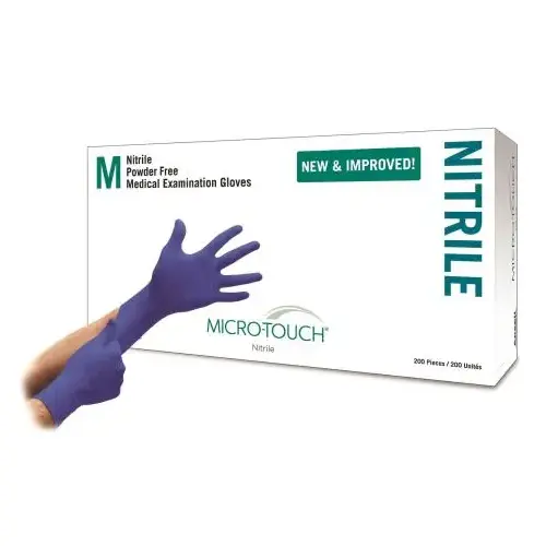 Micro-Touch Nitrile Exam Gloves Large Blue - pack of 200