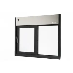 Quikserv SS-9613-BL Fully Automatic Sliding Transaction Windows 48" W x 41" H Size Left Hand Slide Dark Bronze Anodized Finish