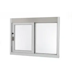 Quikserv SC-9046-CL Self Closing Side Sliding Transaction Window 36" W x 36" H Size Left Hand Slide Clear Anodized Finish