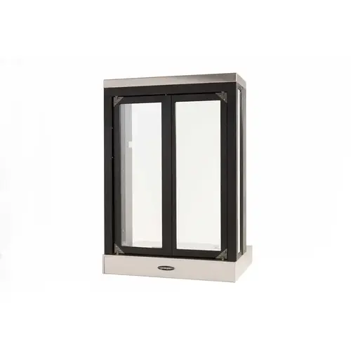 Panoramic Three Sided View Bi Fold Transaction Window 20" W x 32" H Service Opening Dark Bronze Anodized Finish