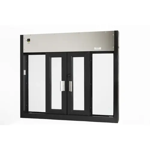 Bi Parting Transaction Window Dual Opening 48" W x 41" H Size Dark Bronze Anodized Finish