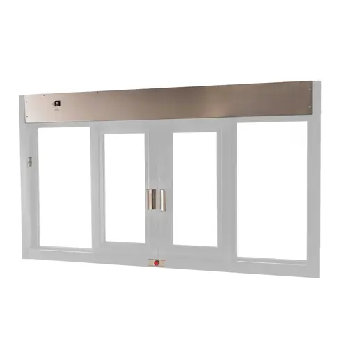 Automatic Bi Parting Drive Thru Slider Window 72" W x 41" H Size Without Push Button Type Clear Anodized Finish